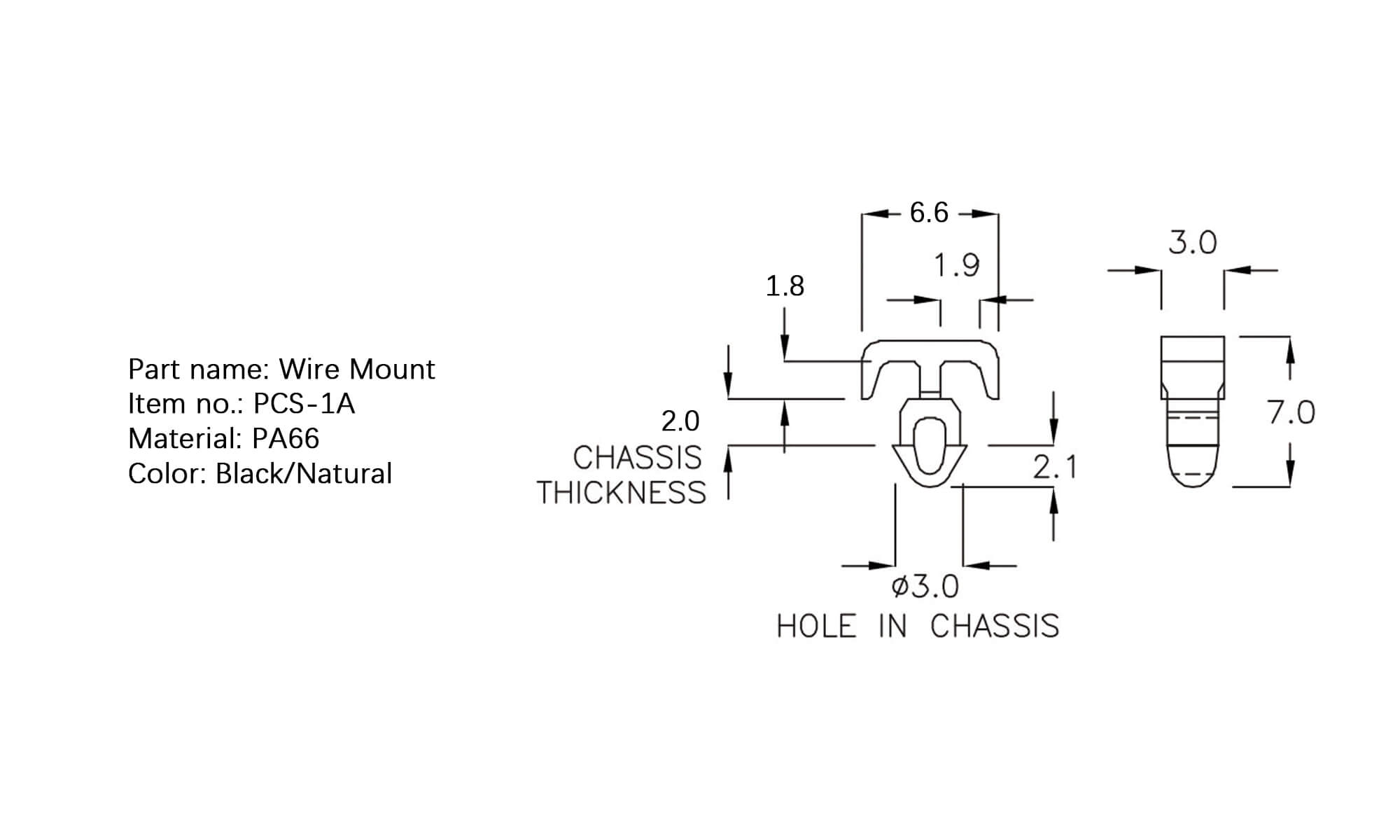 Plastic Wire Mount PCS-1A